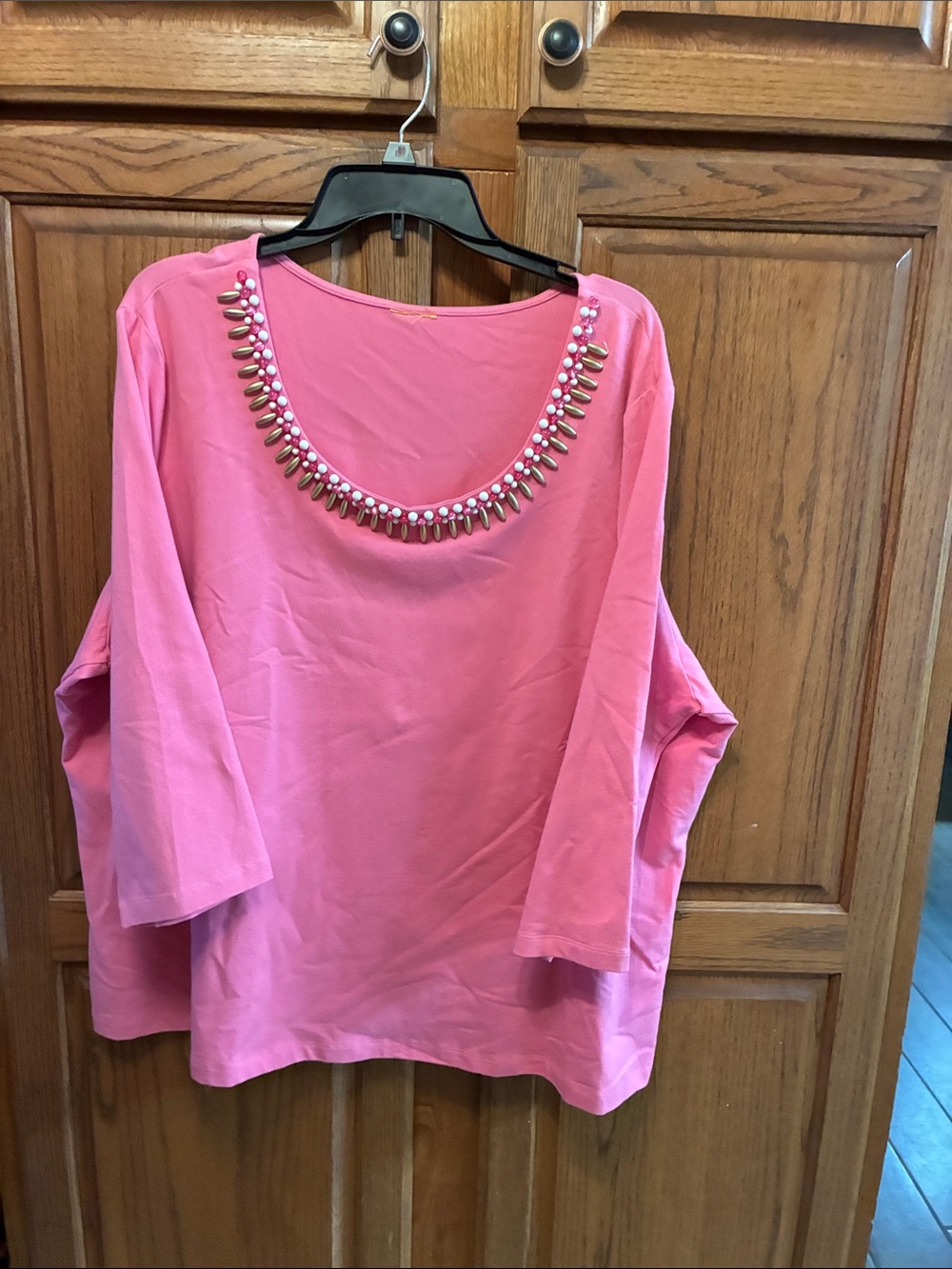 hearts of palm Pink Scoop-Neck Embellished Tunic size 3XL